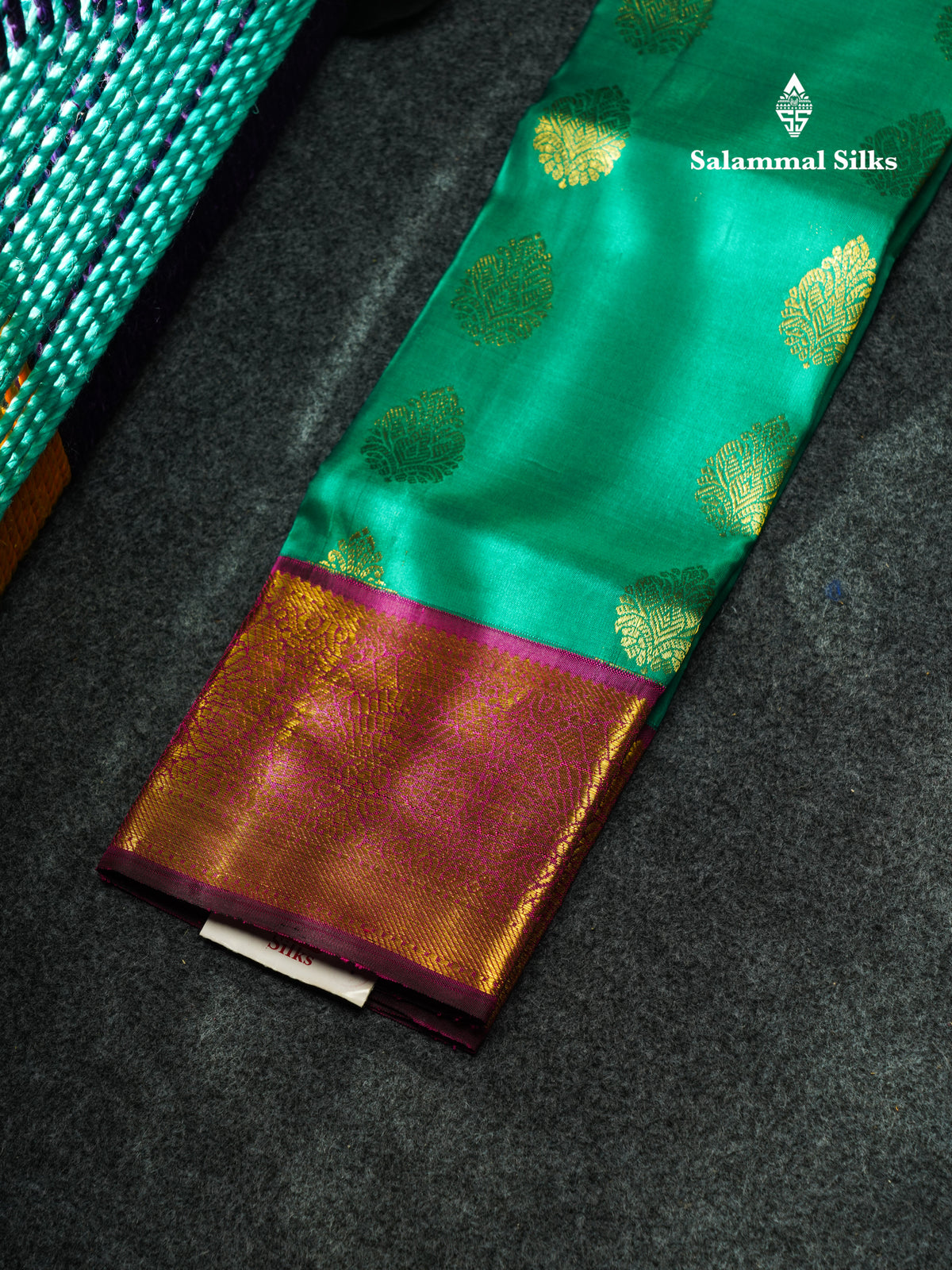 Pure Silk Pattu Pavadai (Green) With Violet Blouse 18"