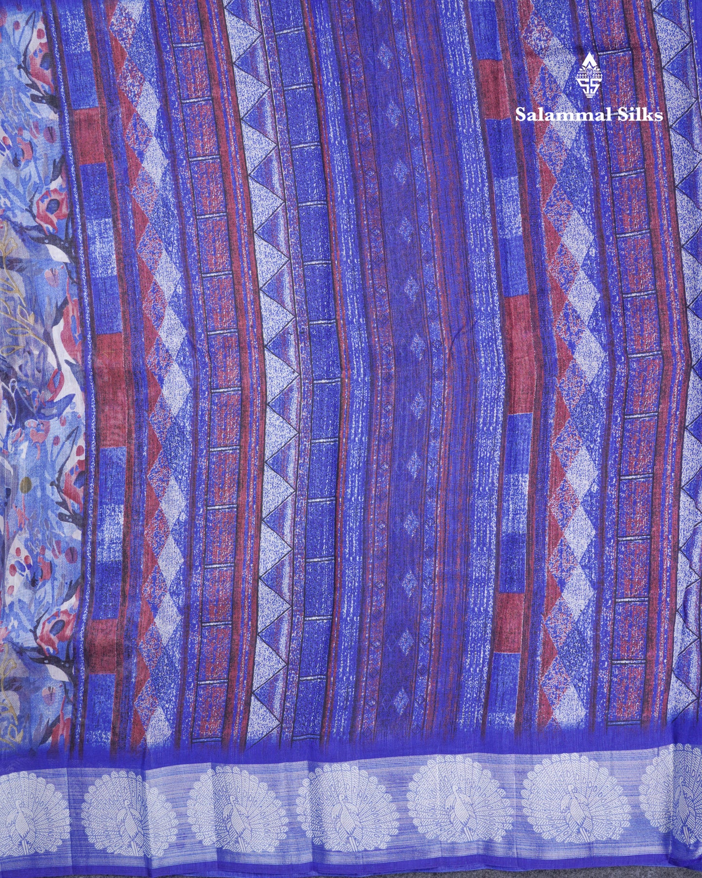 Beautiful Multicolour Mixed Cotton Saree With Contrast Orange Tissue Border