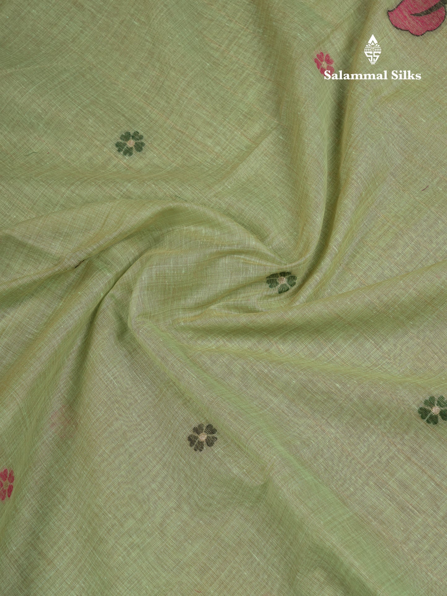 Beautiful Cream Sandal Menakari Work Muga Cotton Saree With Contrast Pink Blouse