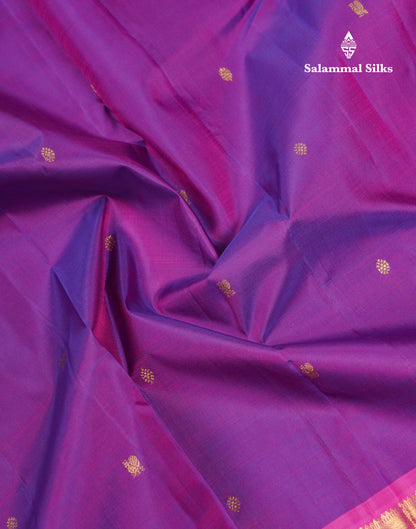Beautiful Magenta Pure Kanjivaram Silk Saree With Contrast Pink Traditional Evening Morning Border