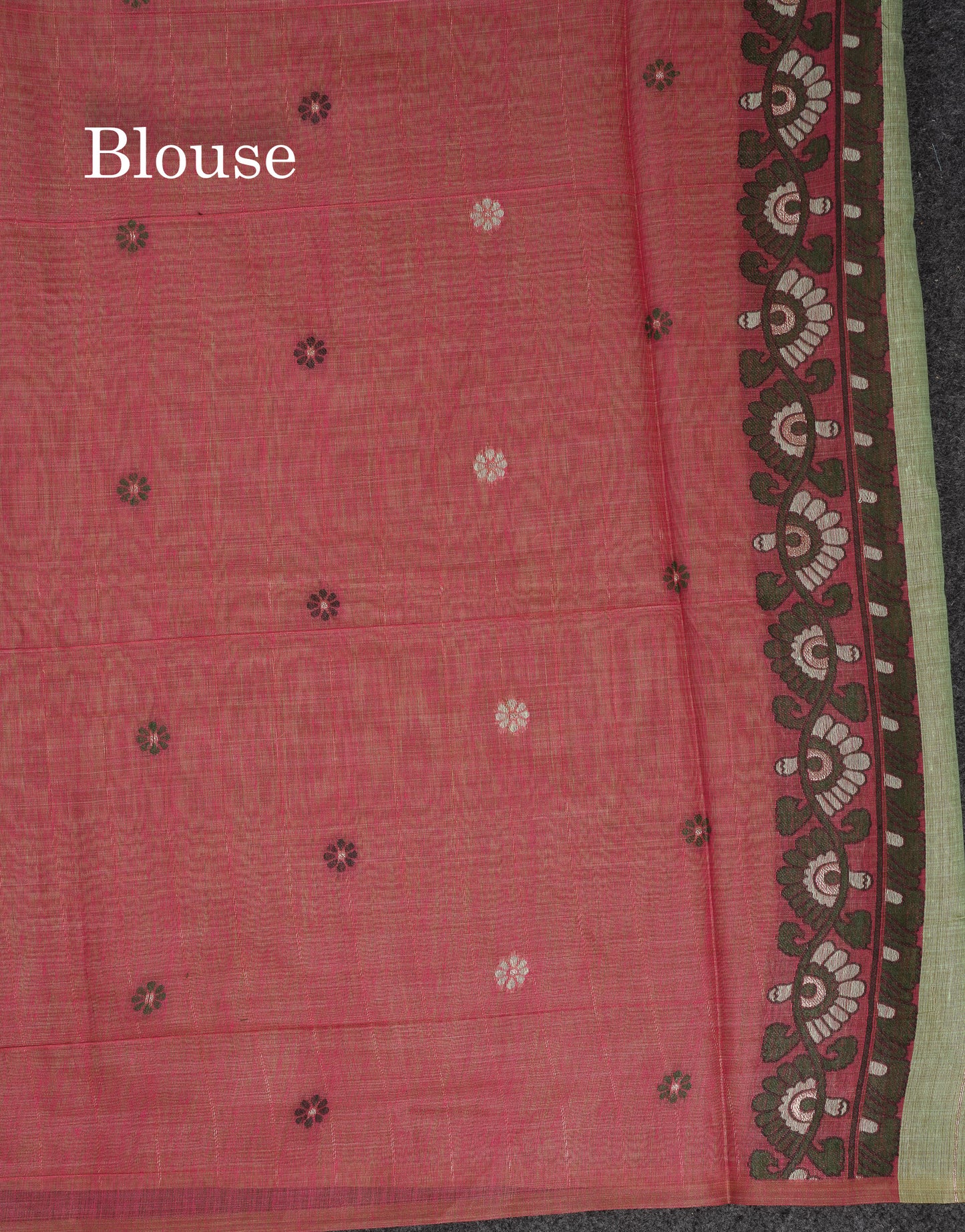 Beautiful Cream Sandal Menakari Work Muga Cotton Saree With Contrast Pink Blouse