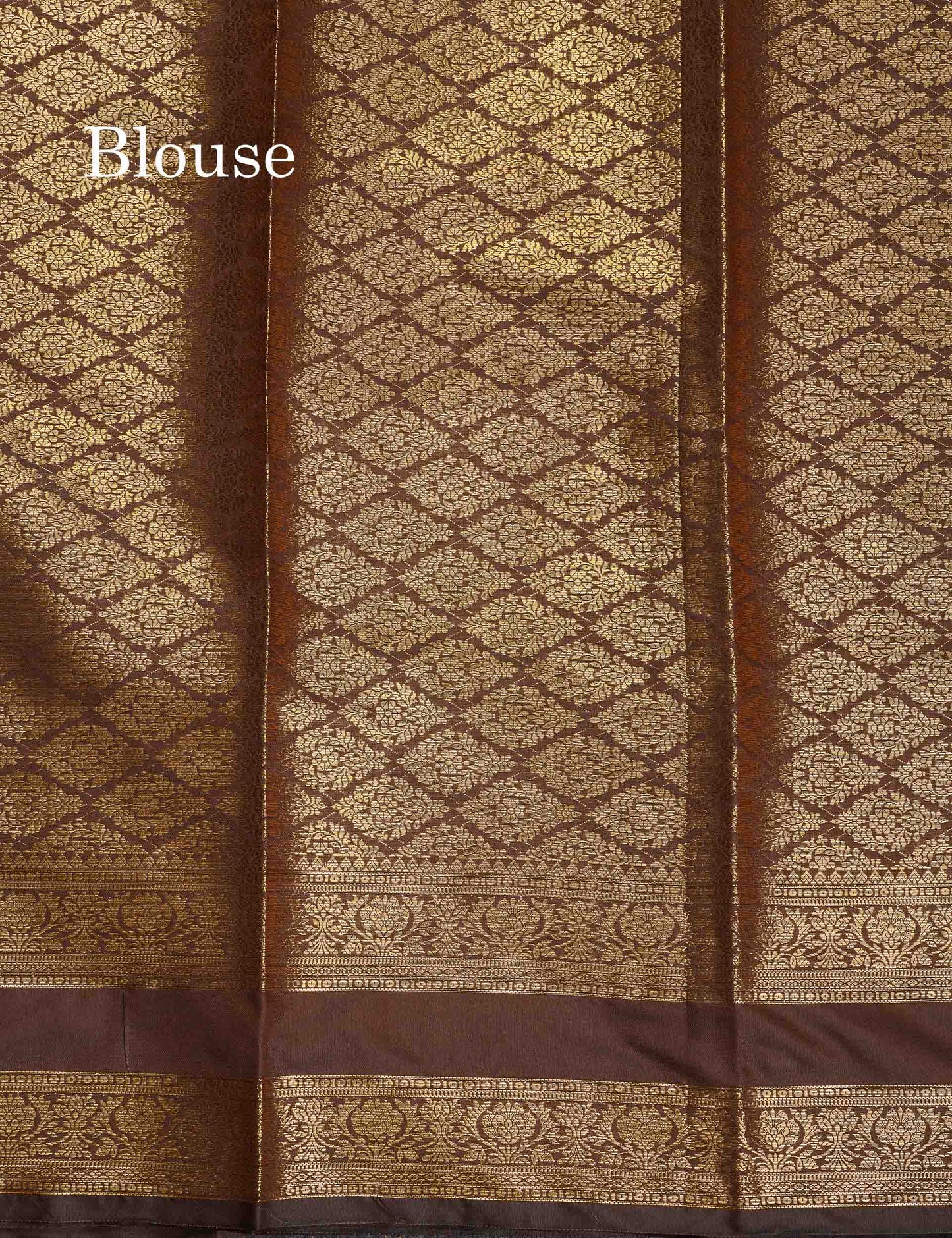 Semi Silk Saree - Brown Colour Body Zari Stripes Lines With Gap Border