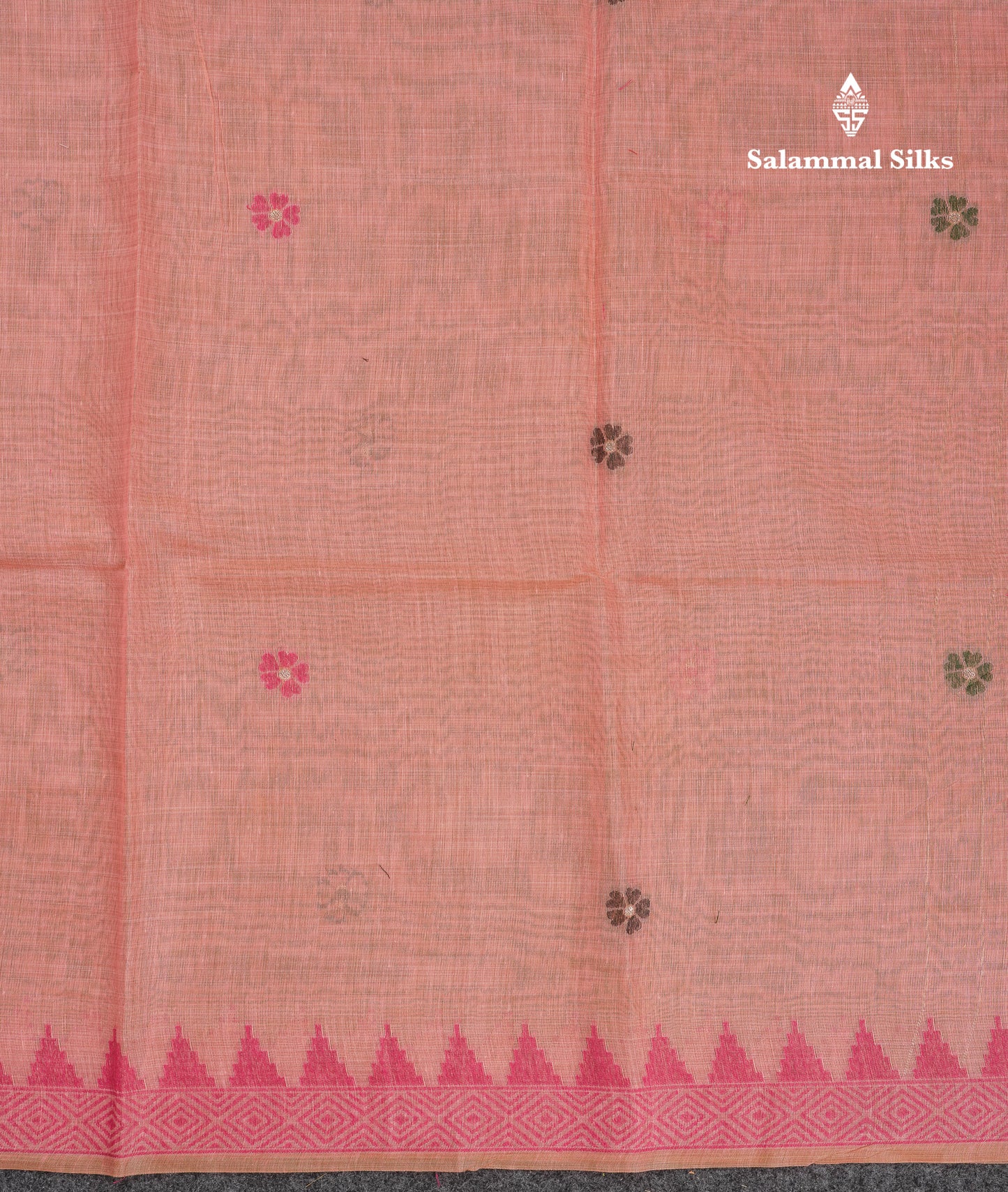 Beautiful Cream Sandal Menakari Work Muga Cotton Saree With Contrast Pink Blouse