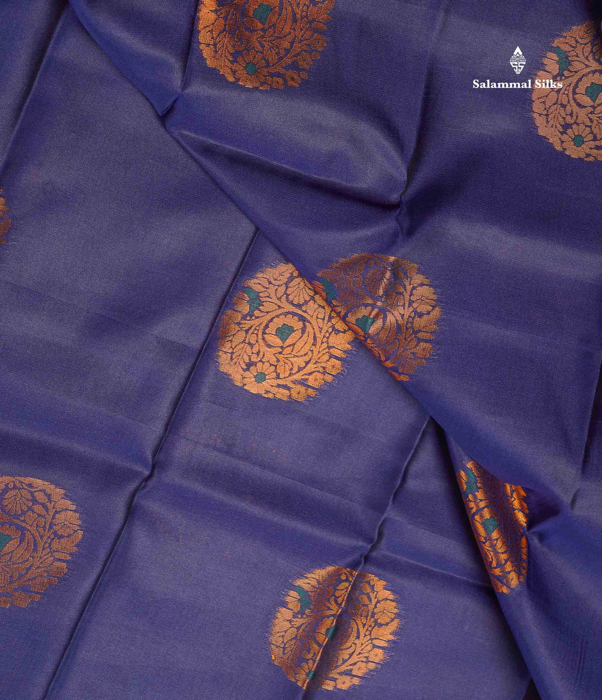 Semi Soft Silk Saree - Navy Blue Colour Body With Contrast Bottle Green Blouse