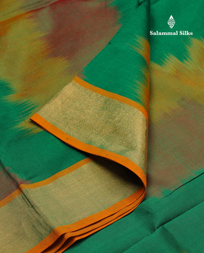 Multicolour Beautiful Semi Silk Cotton Saree With Violet Tissue Border