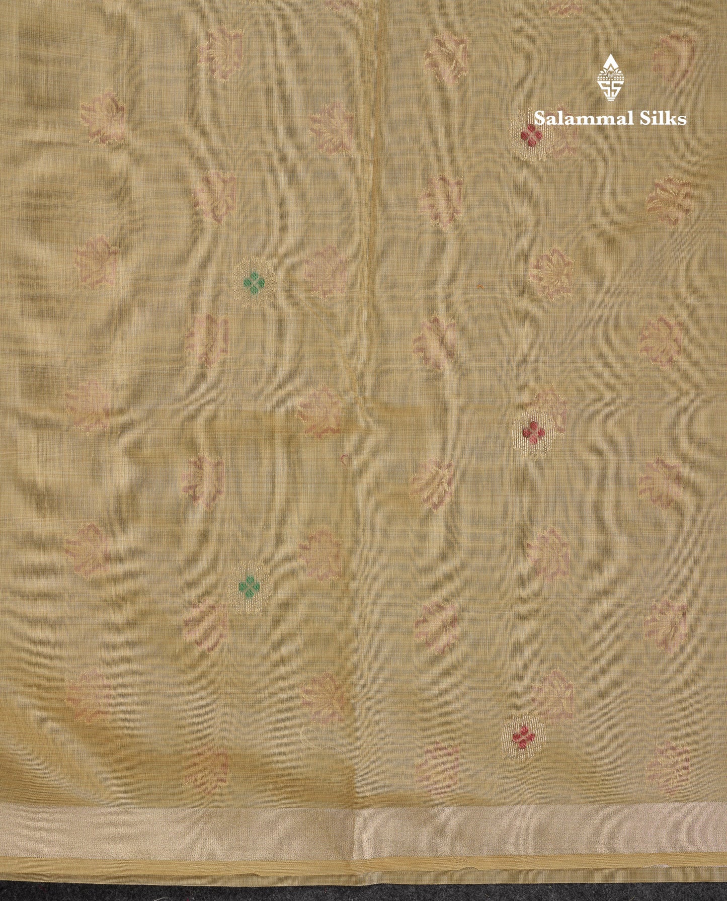 Beautiful Cream Menakari Work Muga Cotton Saree With Butta Blouse