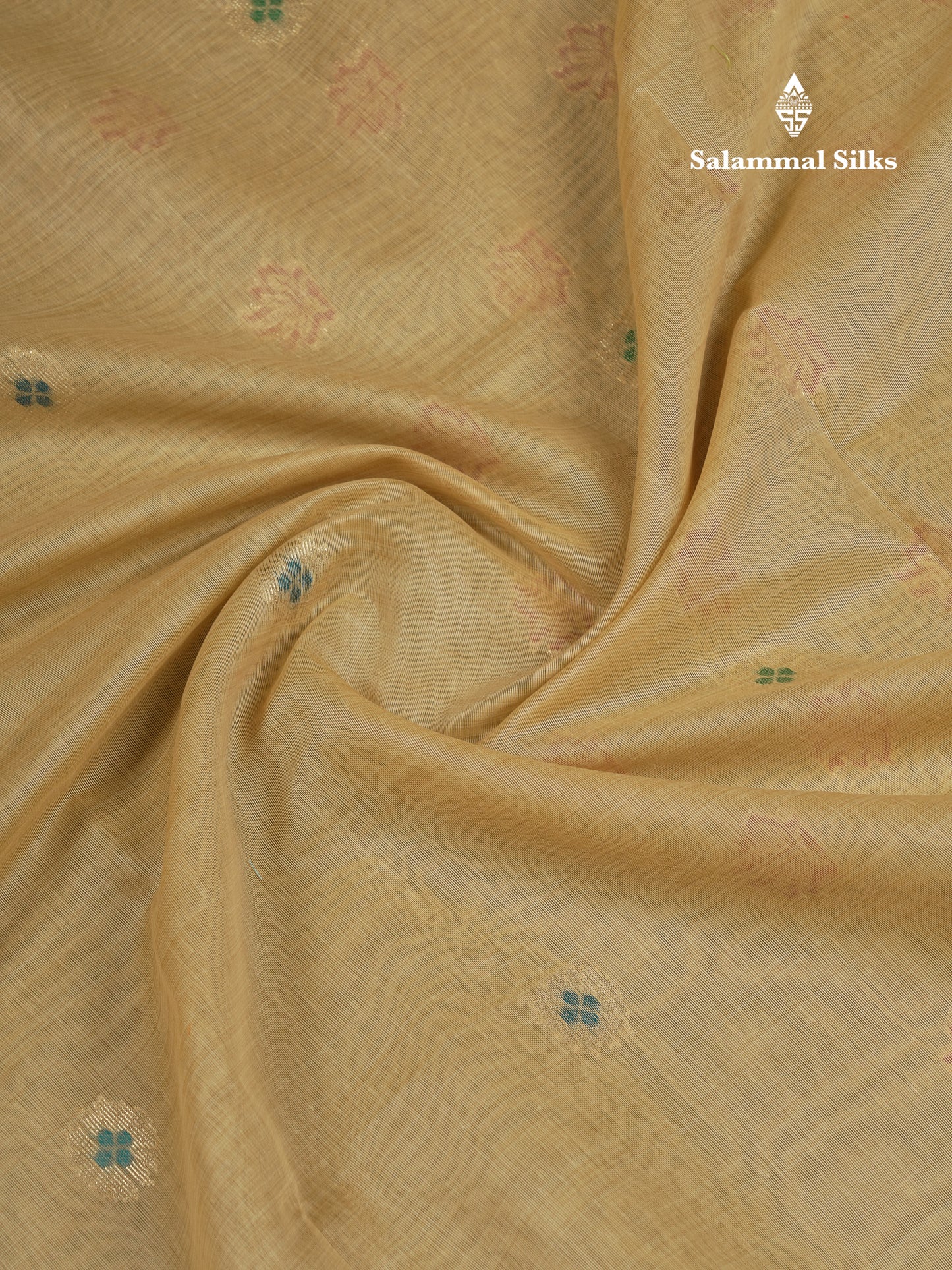 Beautiful Cream Menakari Work Muga Cotton Saree With Butta Blouse