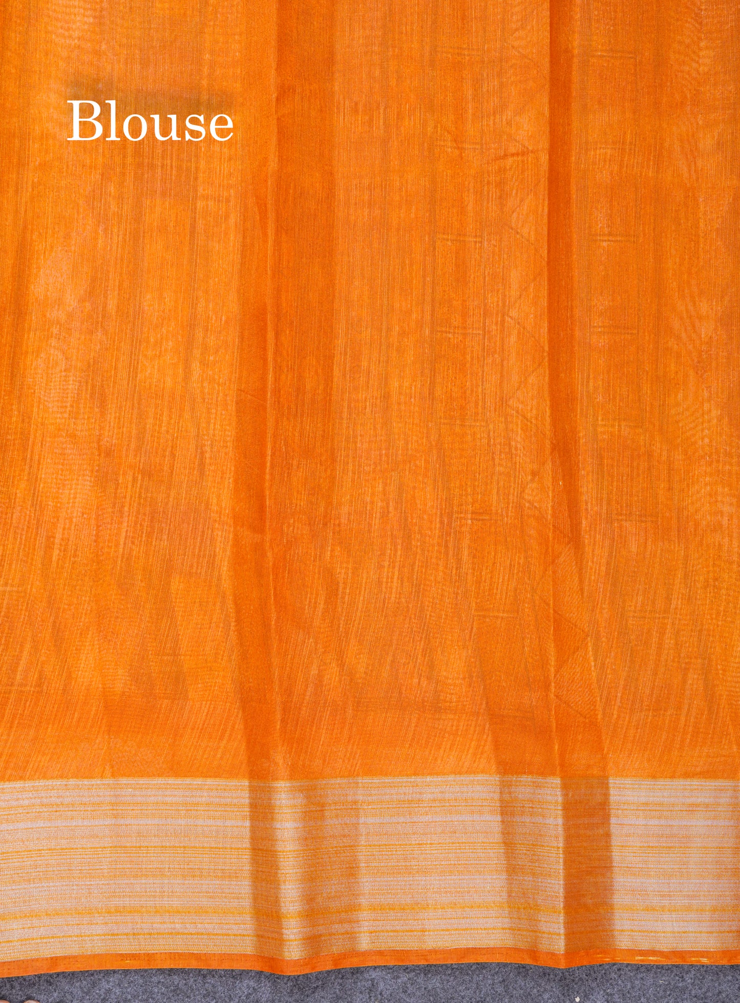 Beautiful Multicolour Mixed Cotton Saree With Contrast Orange Tissue Border