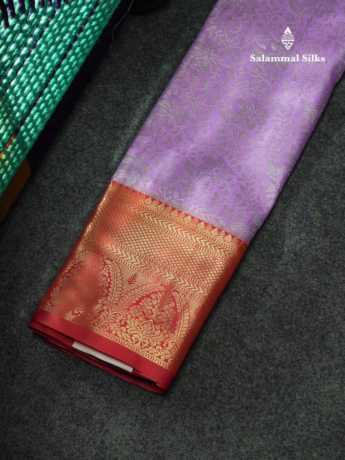 Semi Pattu Pavadai ( Lavender ) With Red Blouse 18"