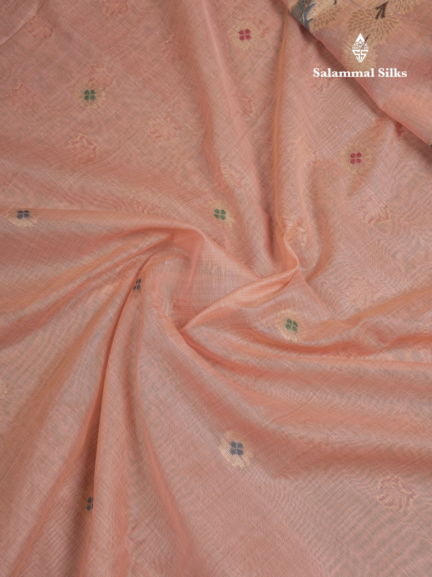 Beautiful Cream Menakari Work Muga Cotton Saree With Butta Blouse