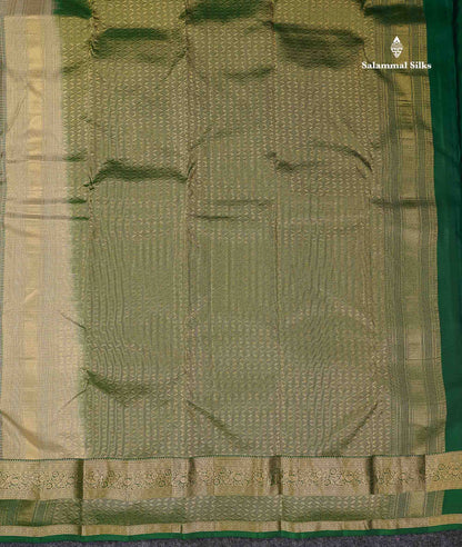 Beautiful Onion Pink Small Checks With Zari Butta PureMix Silk Saree With Contrast Bottle Green Traditional Border