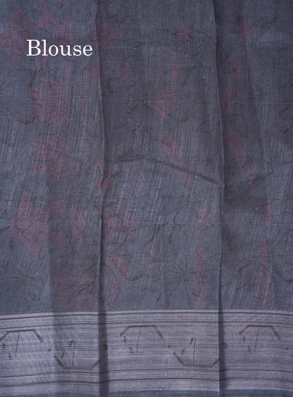 Beautiful Cream Sandal Mixed Cotton Saree With Contrast Olive Mustard Yellow Tissue Borber