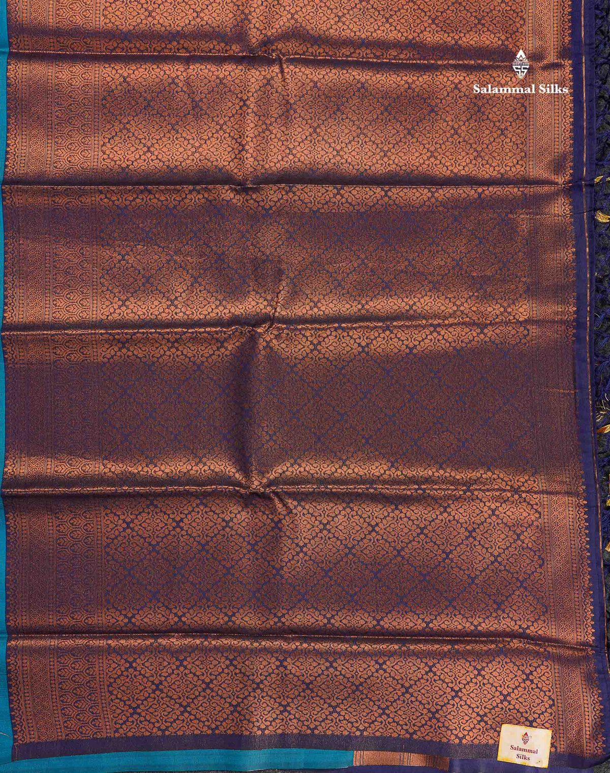 Semi Soft Silk Saree - Navy Blue Colour Body With Contrast Bottle Green Blouse