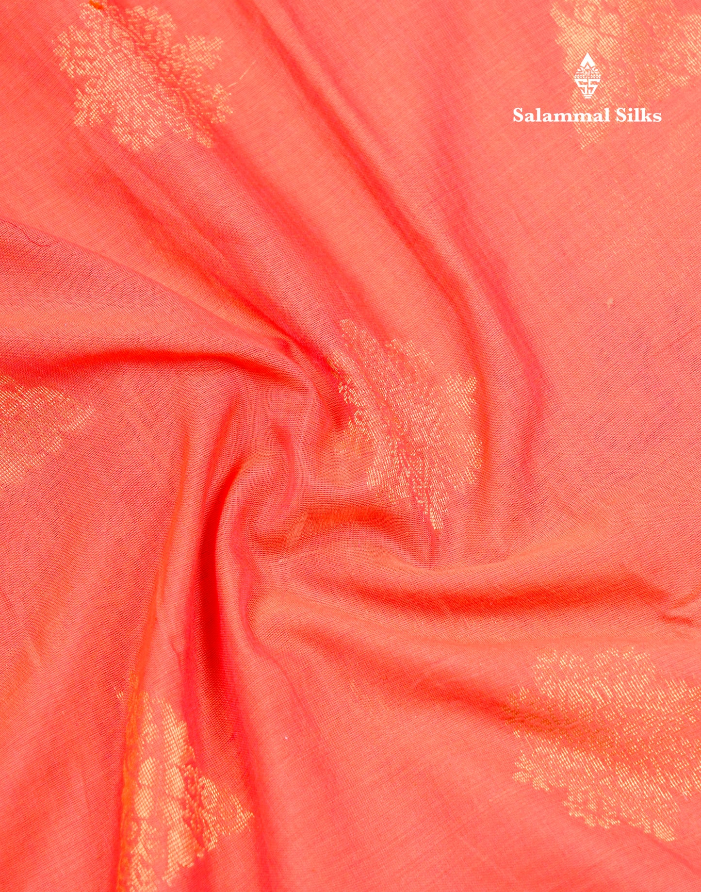 Beautiful Peach Cotton Mix Saree With Contrast Saffire Green Traditional Border