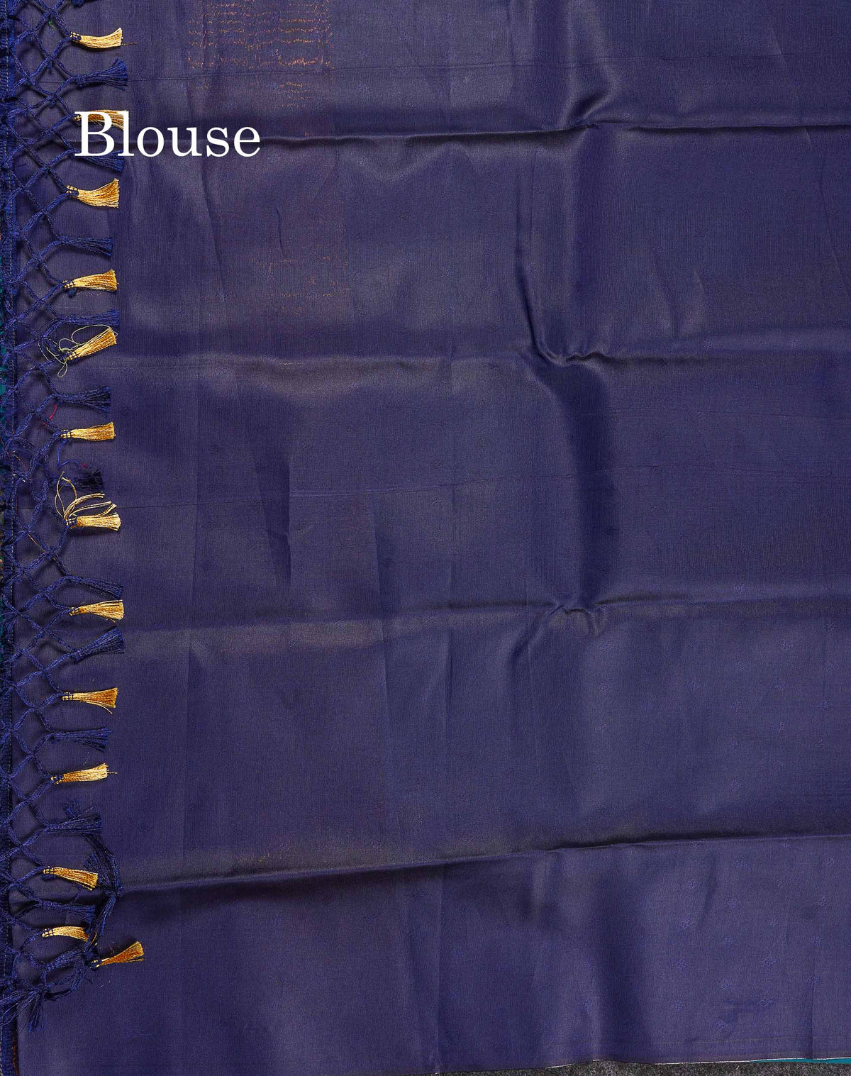 Semi Soft Silk Saree - Navy Blue Colour Body With Contrast Bottle Green Blouse