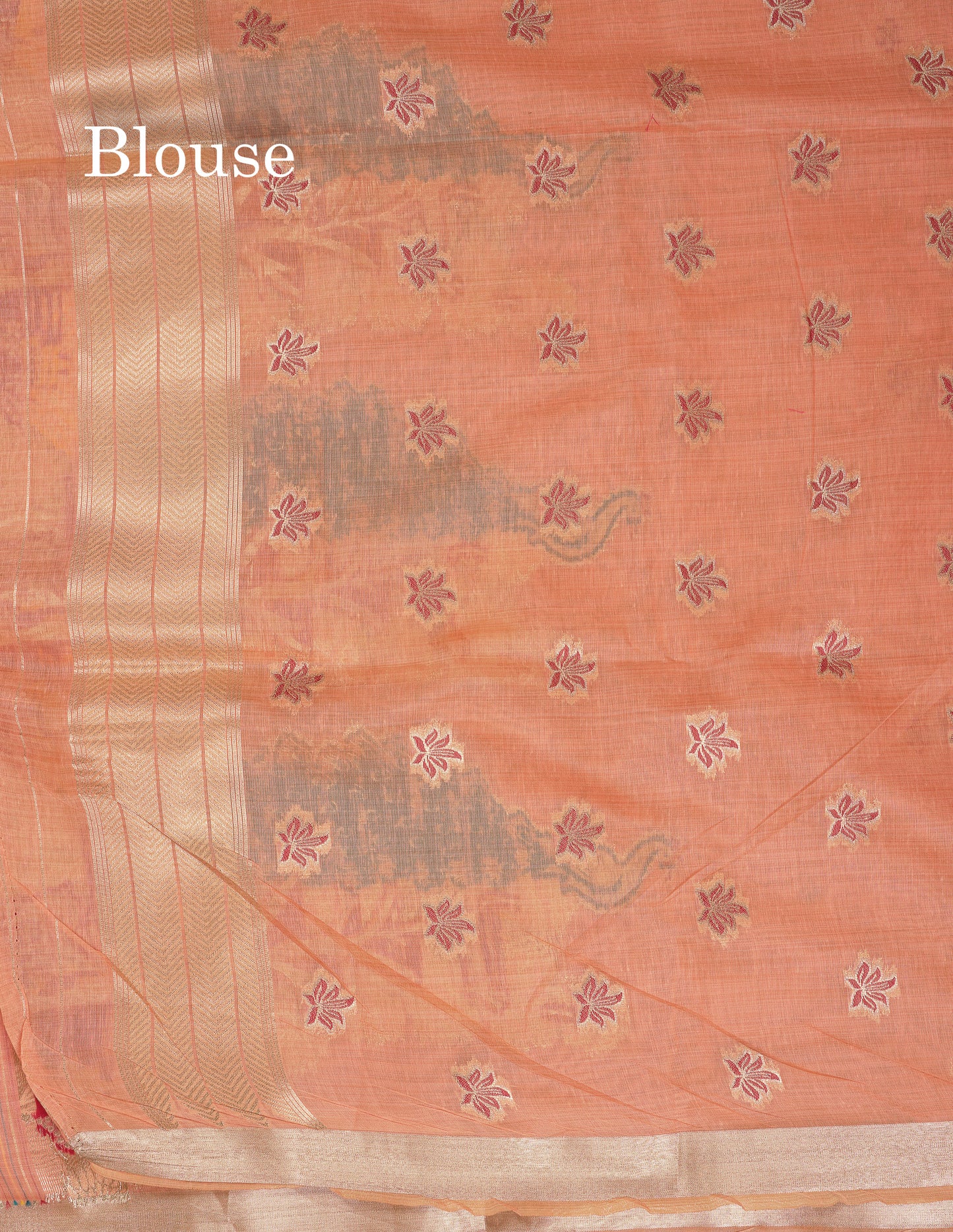 Beautiful Cream Menakari Work Muga Cotton Saree With Butta Blouse