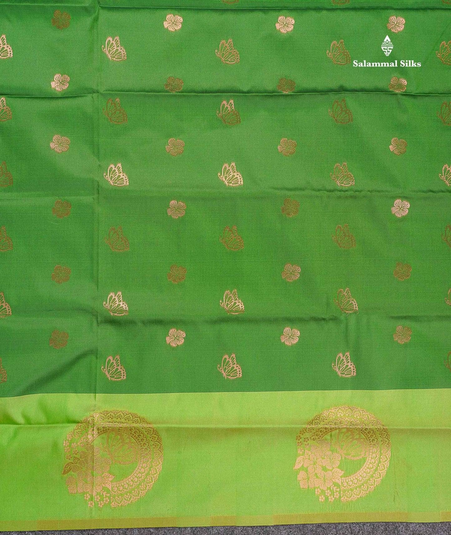Semi Soft Silk Saree - Pinkish Peach Colour Body Butta With Contrast Fancy Border