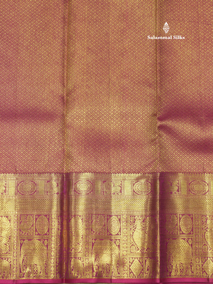Kanjivaram Beautiful Sea Blue Pure Silk Saree With Contrast Magenta Traditional Border