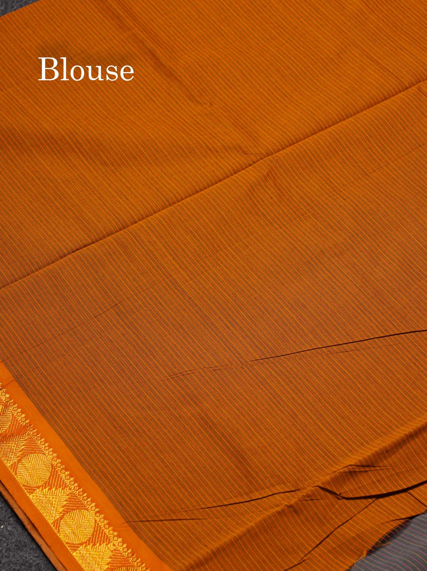 Beautiful Grey Thread Lines Semi Silk Cotton Saree With Mustrad Yellow Traditional Border