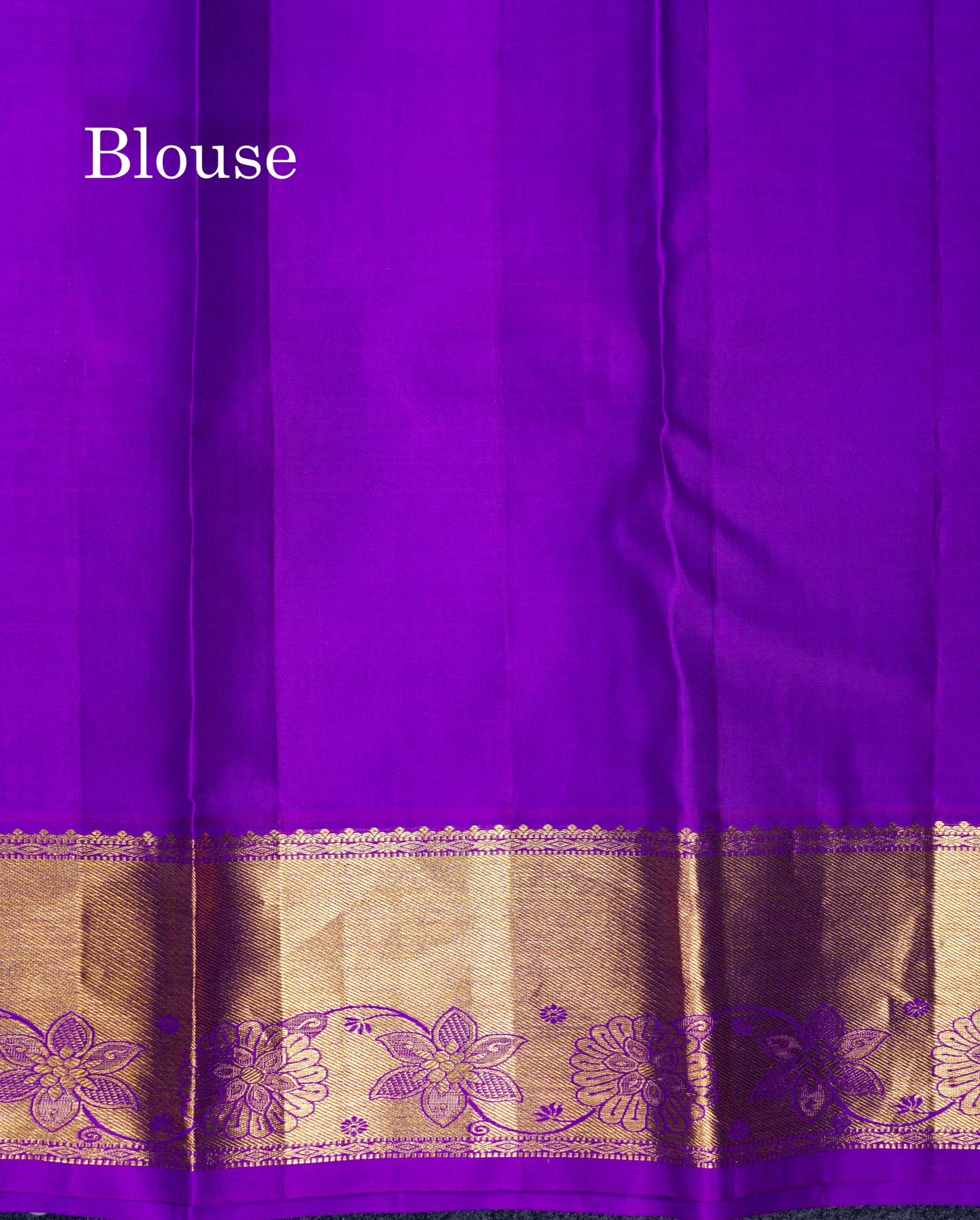 Beautiful Sapphire Blue Bridal Pure Kanjivaram Silk Saree With Contrast Vadamalli Border