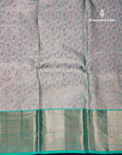 Beautiful Half White Bridal Pure Kanjivaram Silk Saree With Contrast Rexona Traditional Border