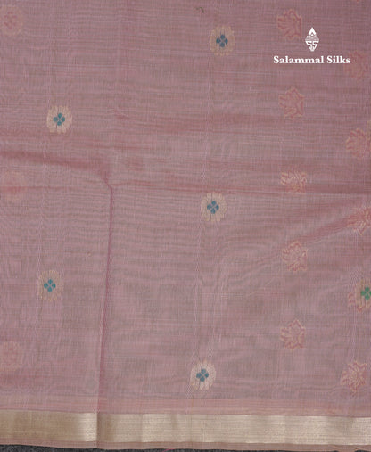 Beautiful Cream Menakari Work Muga Cotton Saree With Butta Blouse