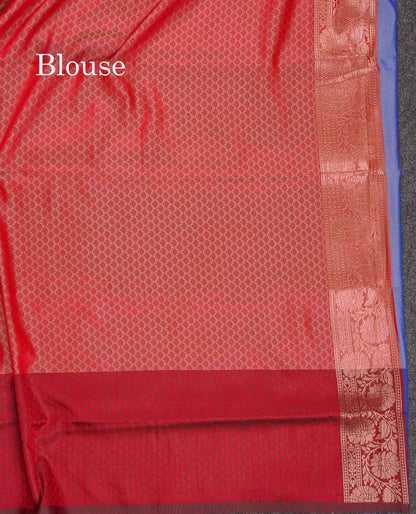 Semi Soft Silk Saree - Light Blue Colour Body With Contrast Royal Blue Fancy Border