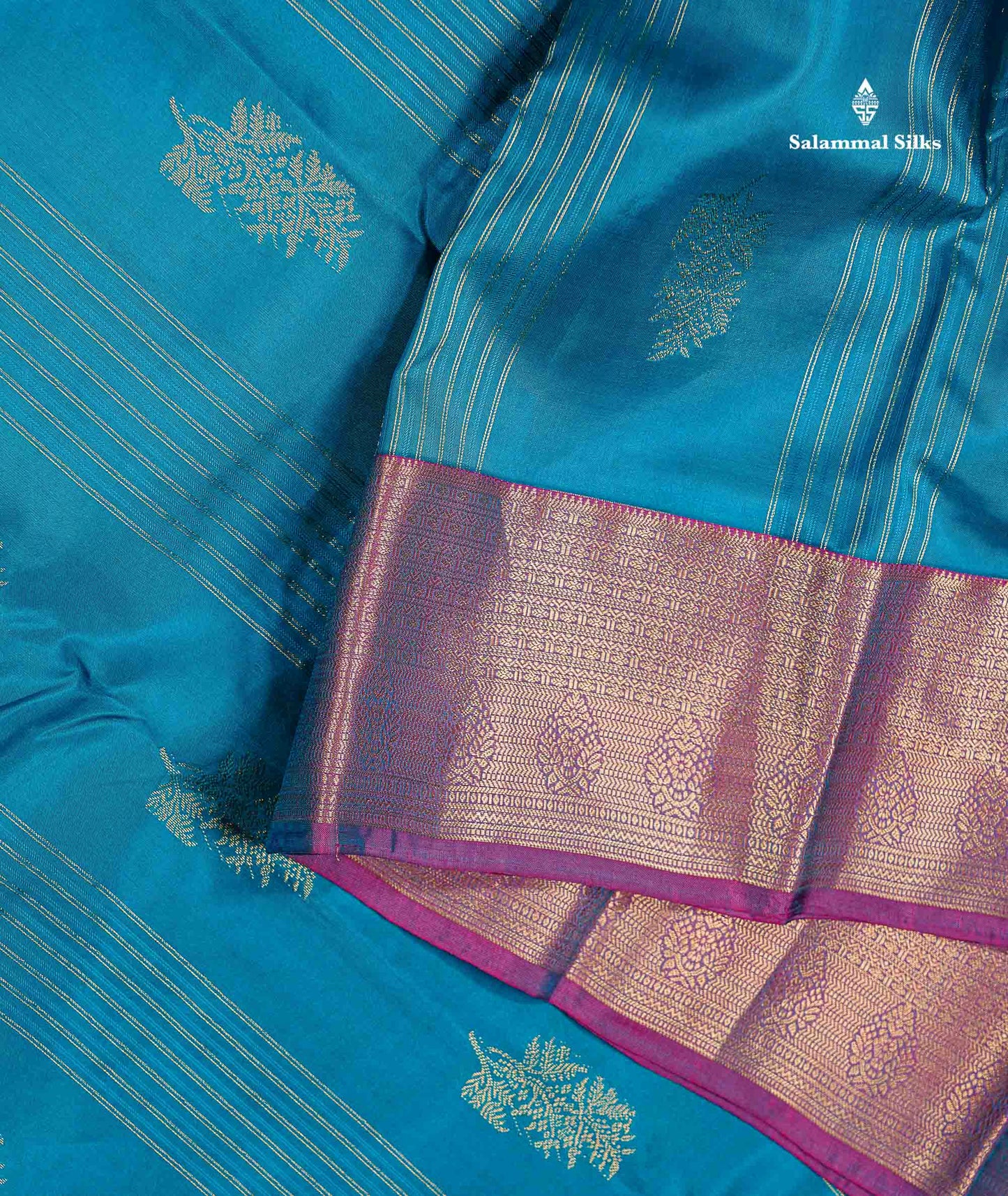 Beautiful Mango Yellow Zari Lines With Butta PureMix Silk Saree With Contrast Pink Traditional Border