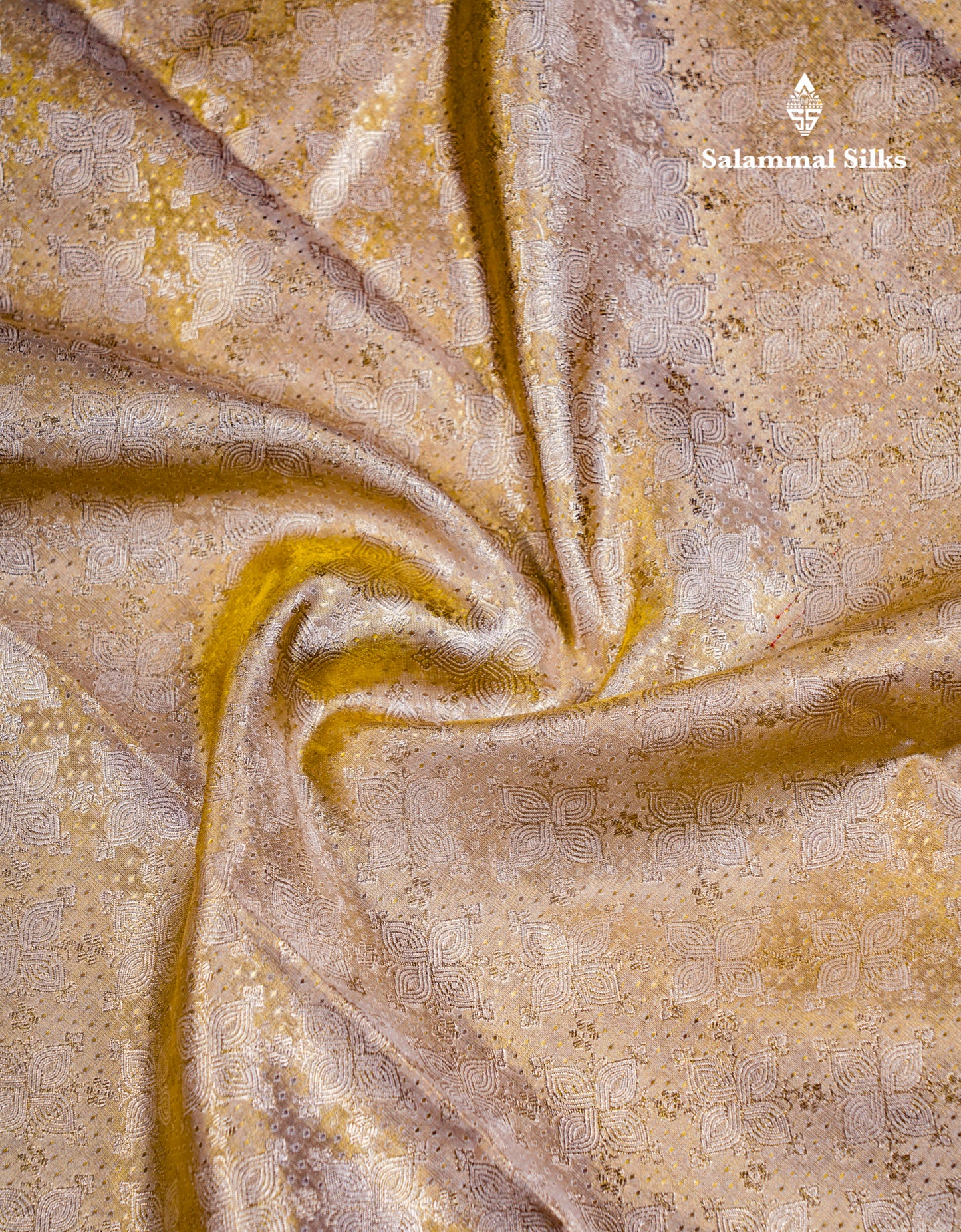 Beautiful Cream Sandal Tissue Bridal Pure Mix Kanjivaram Silk Saree With Contrast Pink Traditional Border