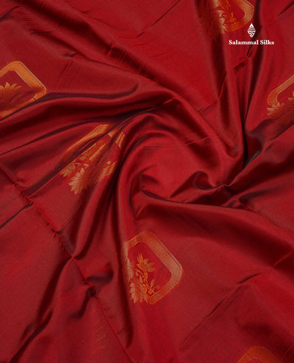 Semi Soft Silk Saree - Maroon Colour Body With Contrast Parrot Green Blouse