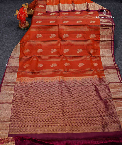 Beautiful Mango Yellow Zari Lines With Butta PureMix Silk Saree With Contrast Pink Traditional Border