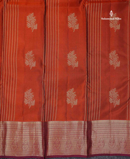Beautiful Mango Yellow Zari Lines With Butta PureMix Silk Saree With Contrast Pink Traditional Border