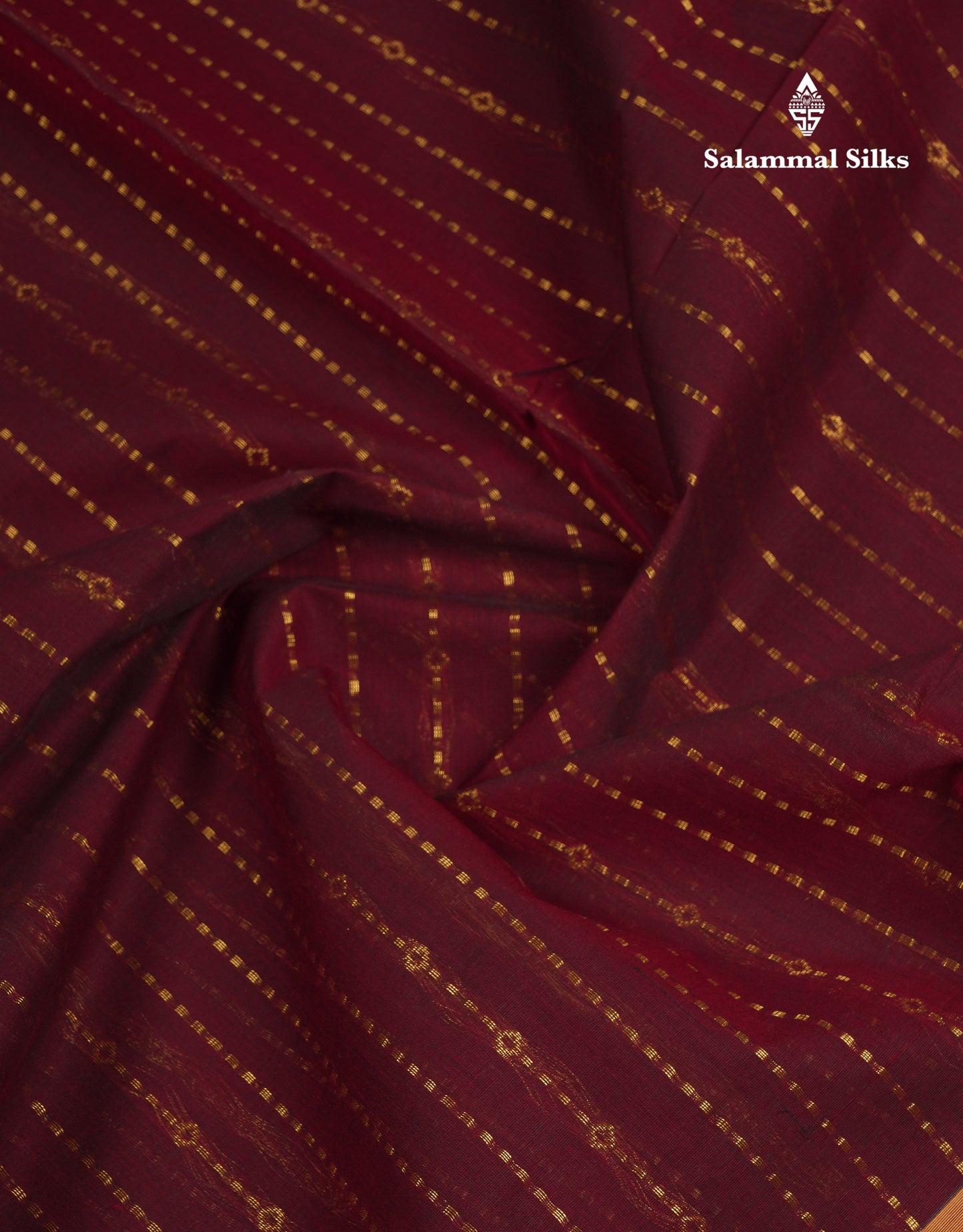 Beautiful Dark Brown Pure Cotton Saree With Contrast Olive Mustard Yellow Traditional Gap Border