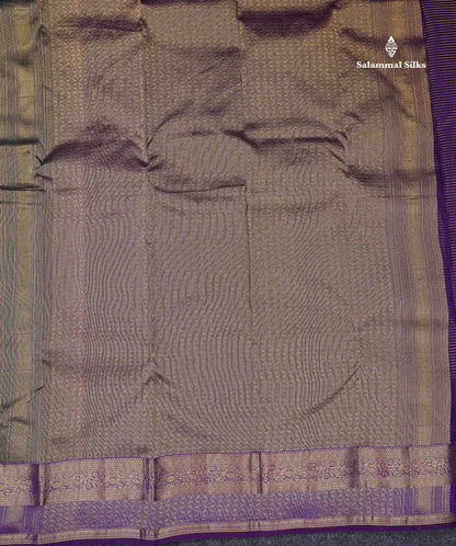 Beautiful Onion Pink Small Checks With Zari Butta PureMix Silk Saree With Contrast Bottle Green Traditional Border