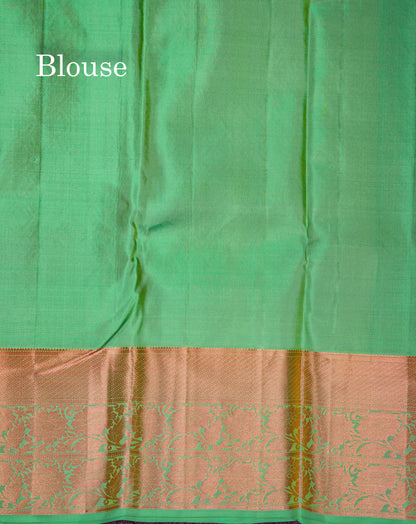 Beautiful Lemon Yellow Bridal Pure Kanjivaram Silk Saree With Contrast Elaichi Green Traditional Evening Morning Border