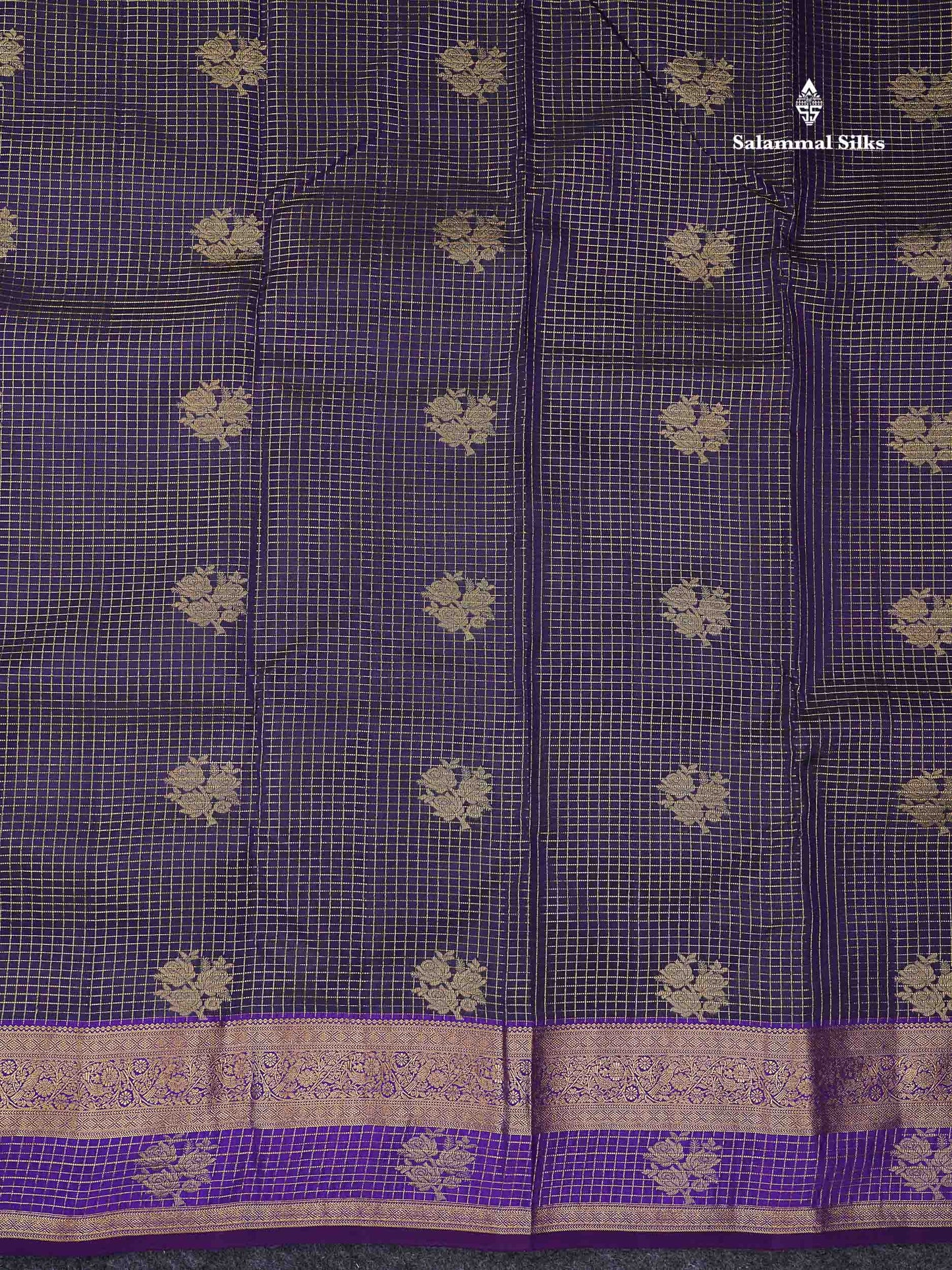 Beautiful Onion Pink Small Checks With Zari Butta PureMix Silk Saree With Contrast Bottle Green Traditional Border