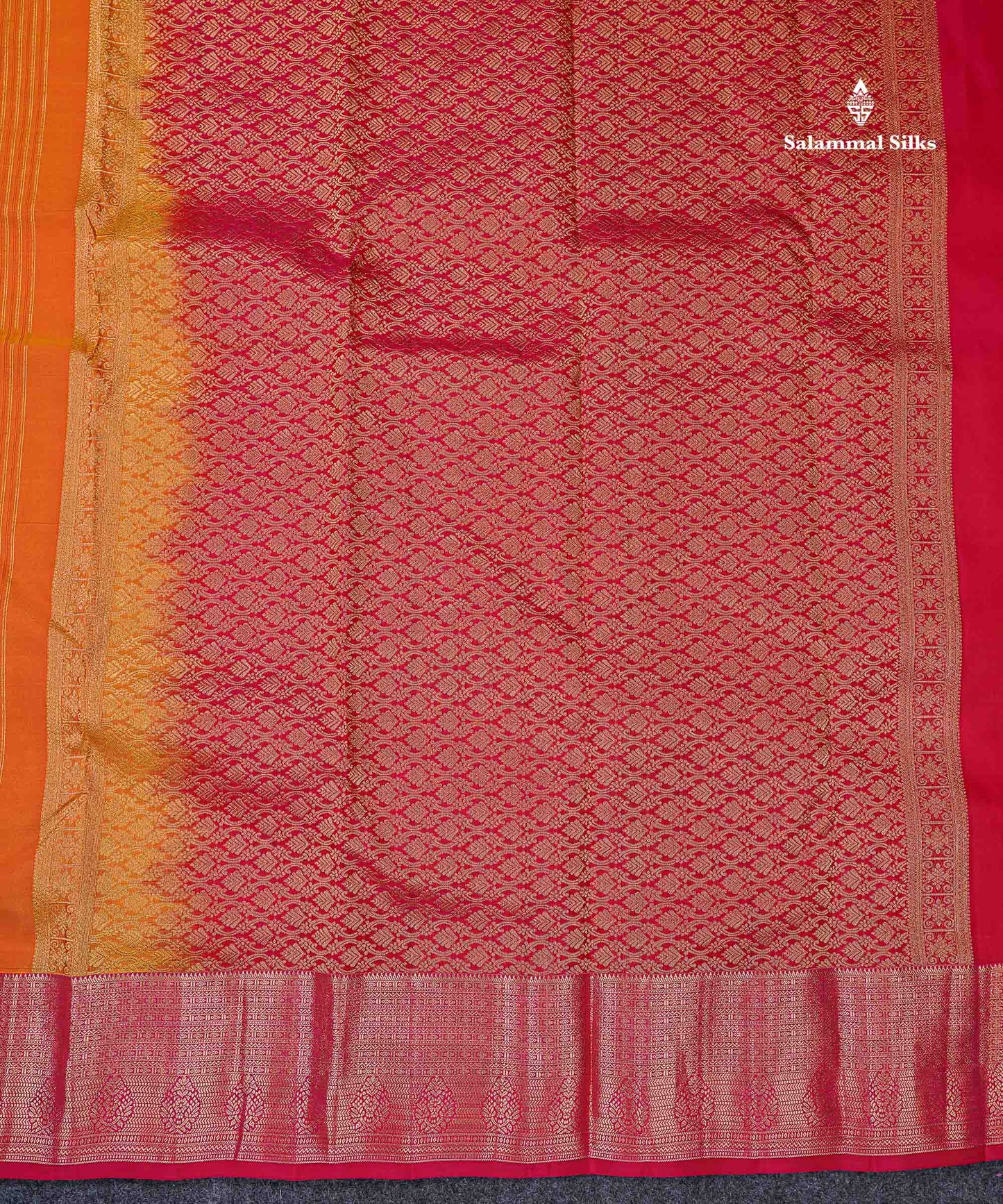 Beautiful Mango Yellow Zari Lines With Butta PureMix Silk Saree With Contrast Pink Traditional Border