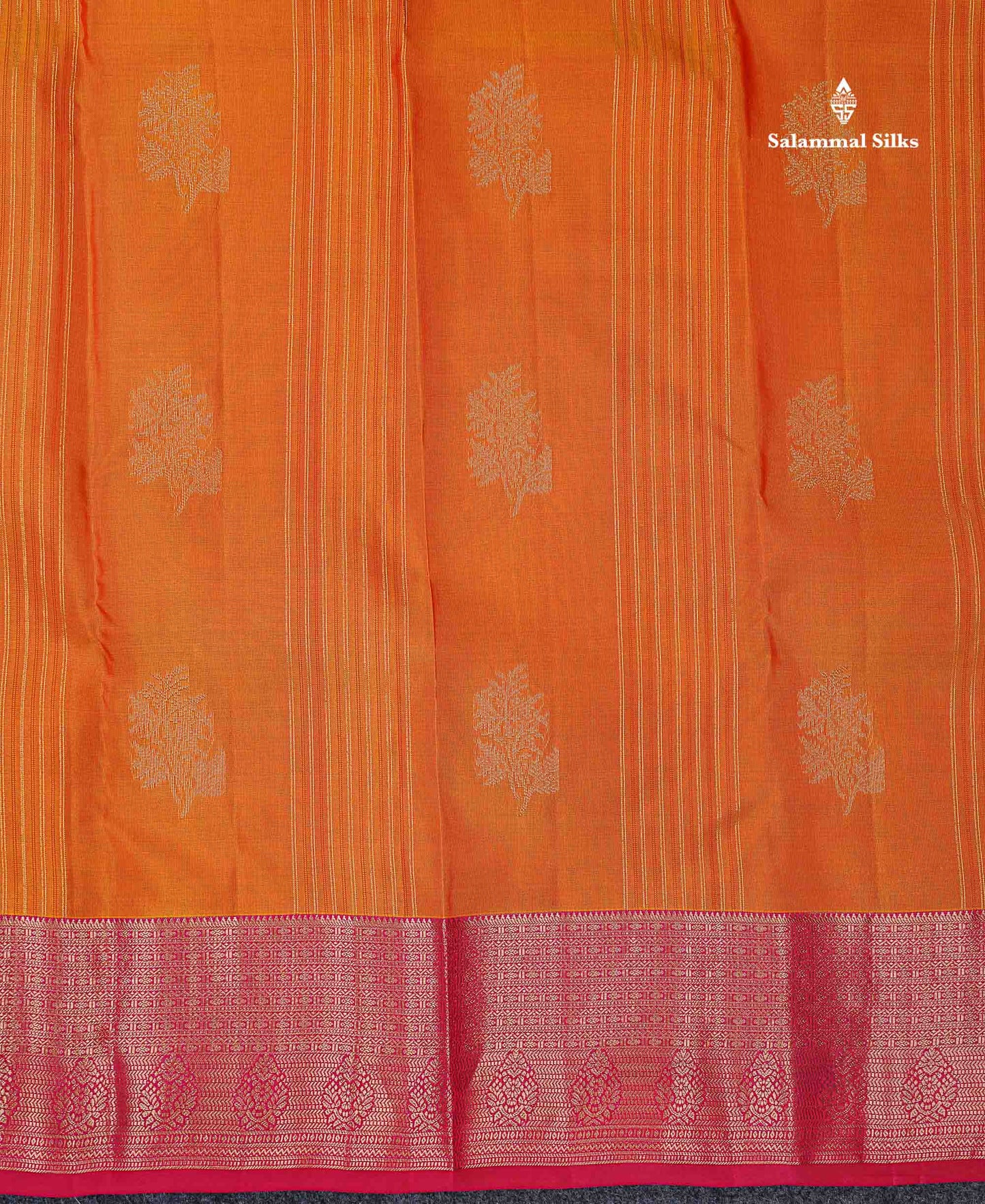 Beautiful Mango Yellow Zari Lines With Butta PureMix Silk Saree With Contrast Pink Traditional Border