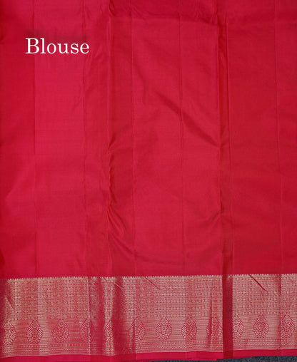 Beautiful Mango Yellow Zari Lines With Butta PureMix Silk Saree With Contrast Pink Traditional Border
