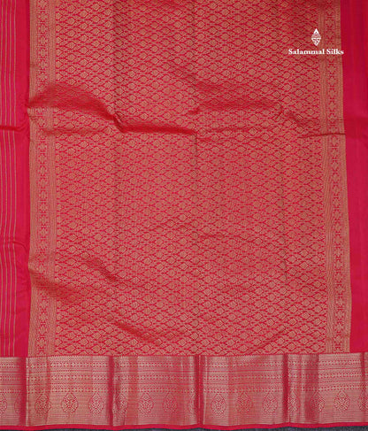 Beautiful Mango Yellow Zari Lines With Butta PureMix Silk Saree With Contrast Pink Traditional Border