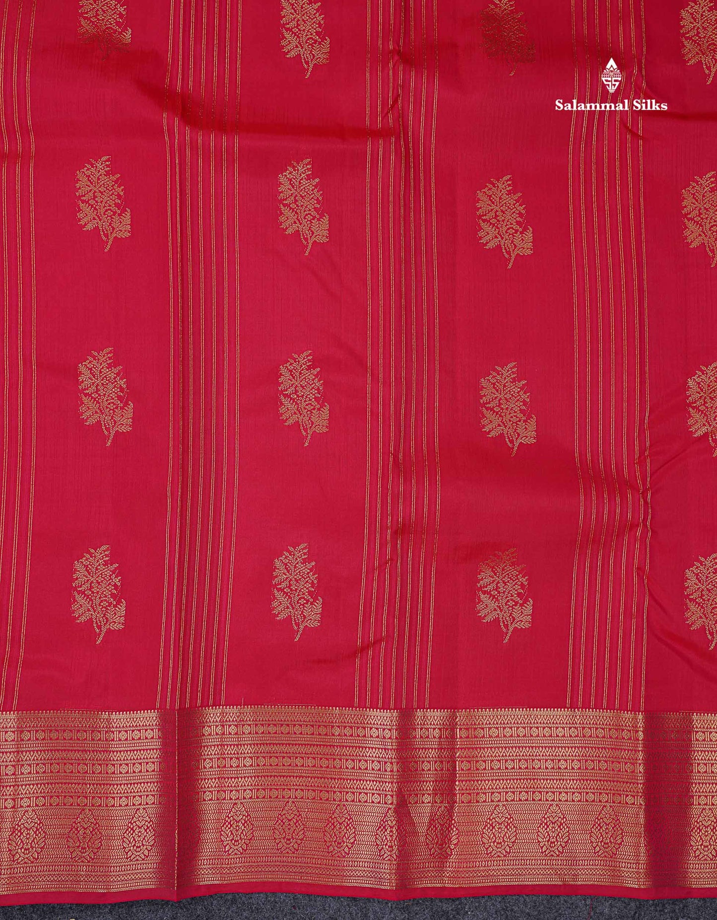 Beautiful Mango Yellow Zari Lines With Butta PureMix Silk Saree With Contrast Pink Traditional Border