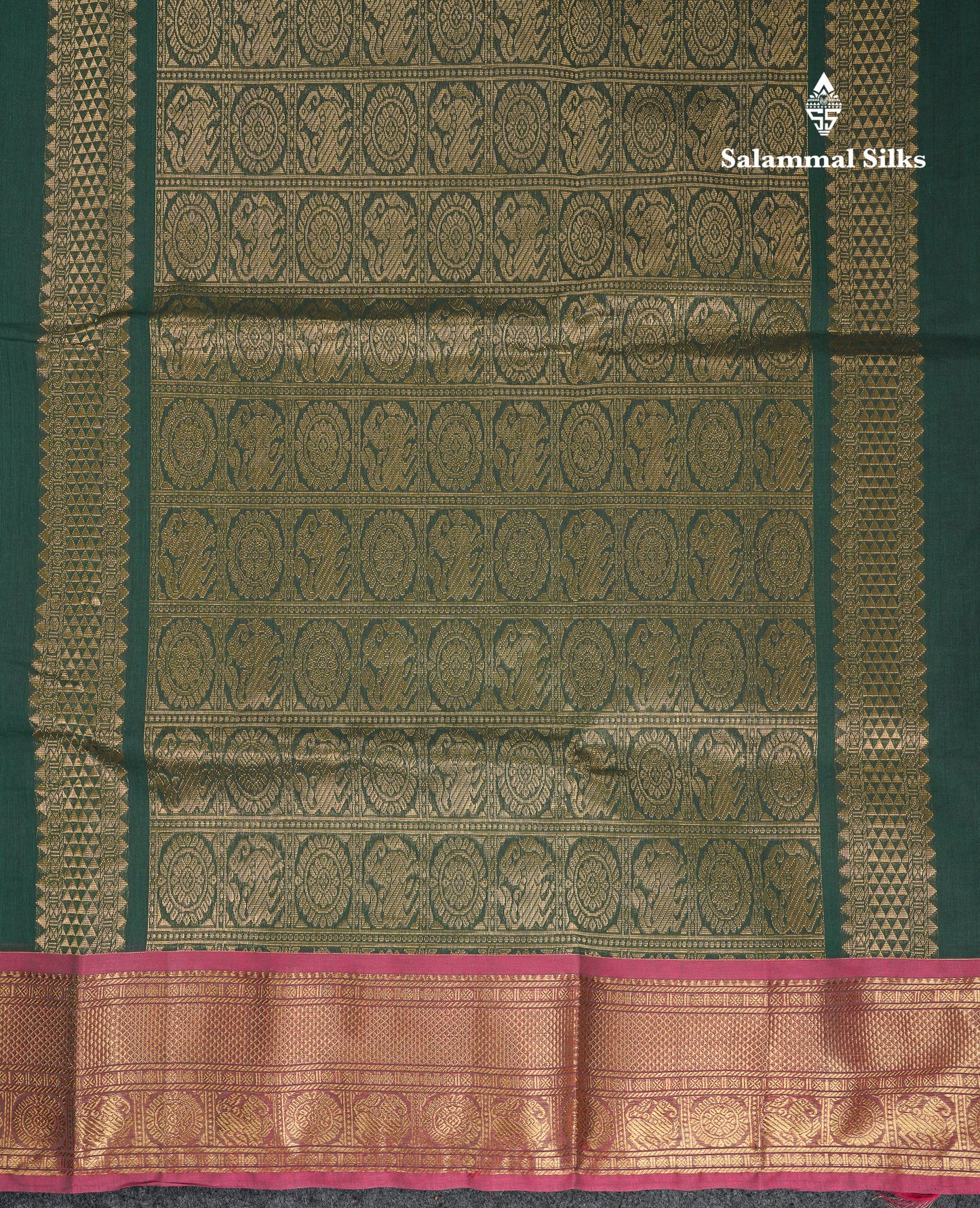 Beautiful Dark Brown Pure Cotton Saree With Contrast Magenta Traditional Border
