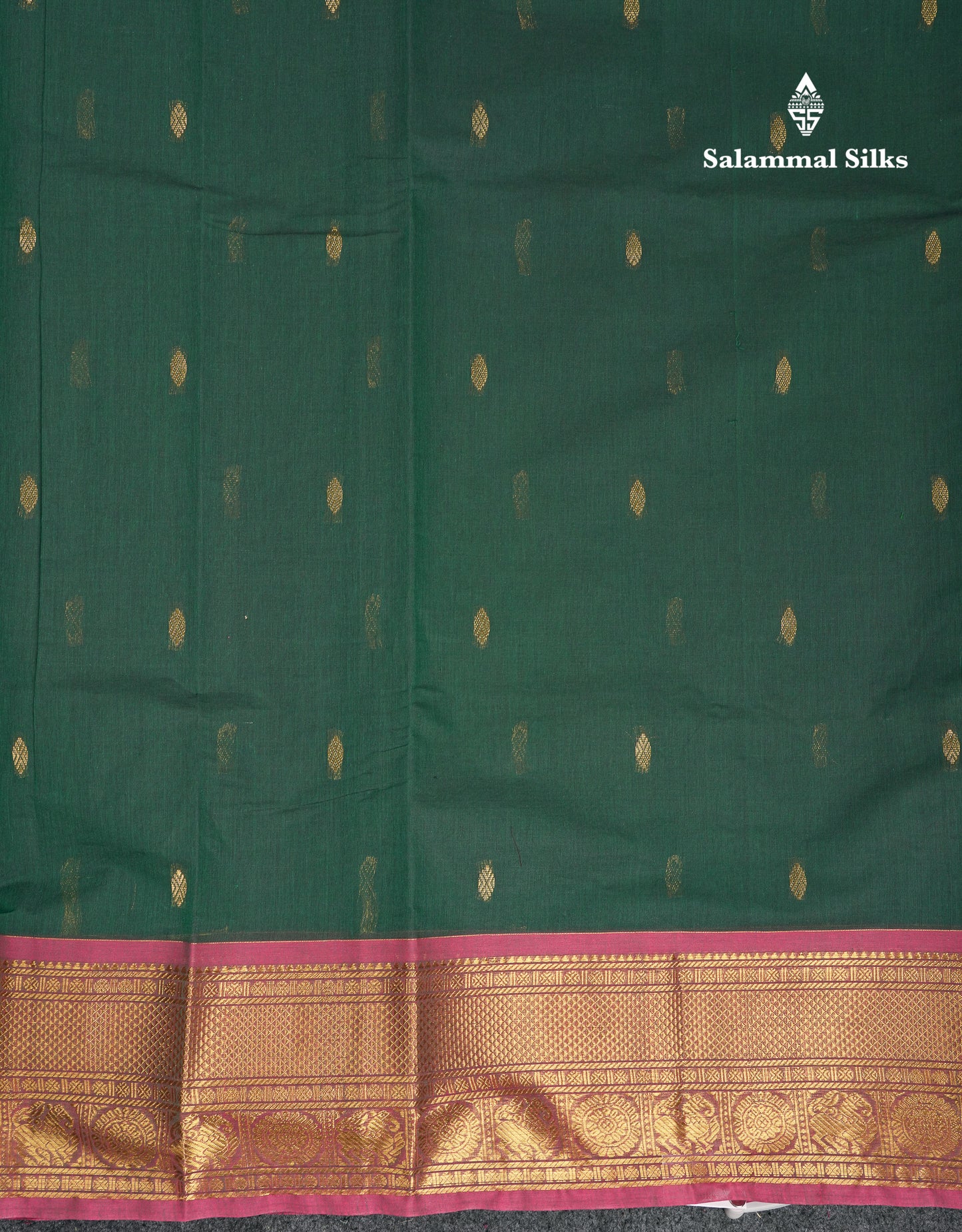 Beautiful Dark Brown Pure Cotton Saree With Contrast Magenta Traditional Border