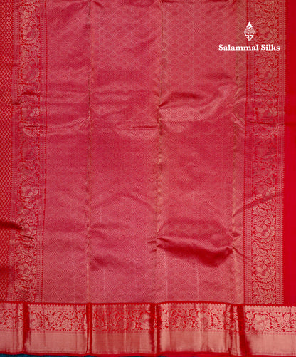 Beautiful Red Bridal Pure Mix Kanjivaram Silk Saree With Traditional Border