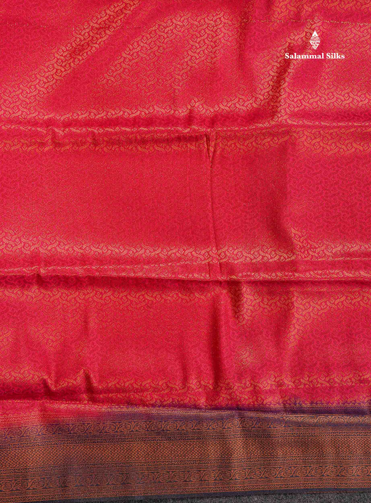 Semi Soft Silk Saree - Rani Pink Colour Body With Contrast Navy Blue Fancy Border