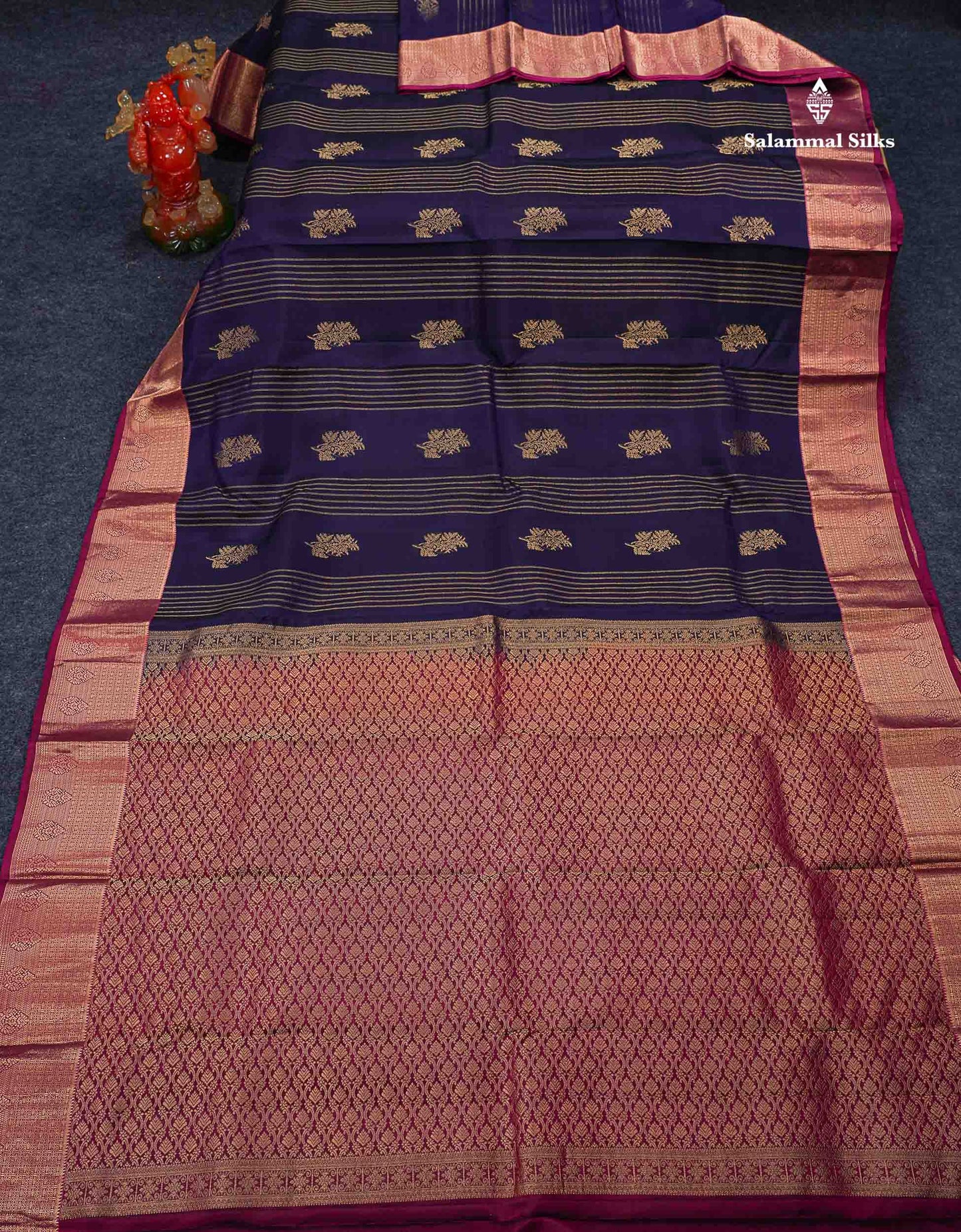 Beautiful Mango Yellow Zari Lines With Butta PureMix Silk Saree With Contrast Pink Traditional Border
