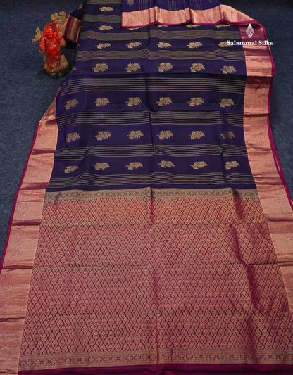 Beautiful Mango Yellow Zari Lines With Butta PureMix Silk Saree With Contrast Pink Traditional Border