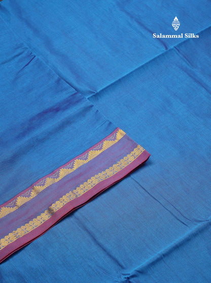 Beautiful Mango Yellow 10 Yards Semi Silk Cotton Saree With Traditional Gap Border