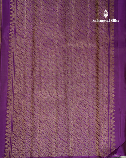 Beautiful Cream Sandal & Rexons Green Fancy Pure Kanjivaram Silk Saree With Contrast Dark Purple Blouse