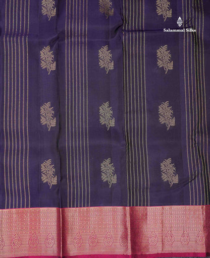 Beautiful Mango Yellow Zari Lines With Butta PureMix Silk Saree With Contrast Pink Traditional Border